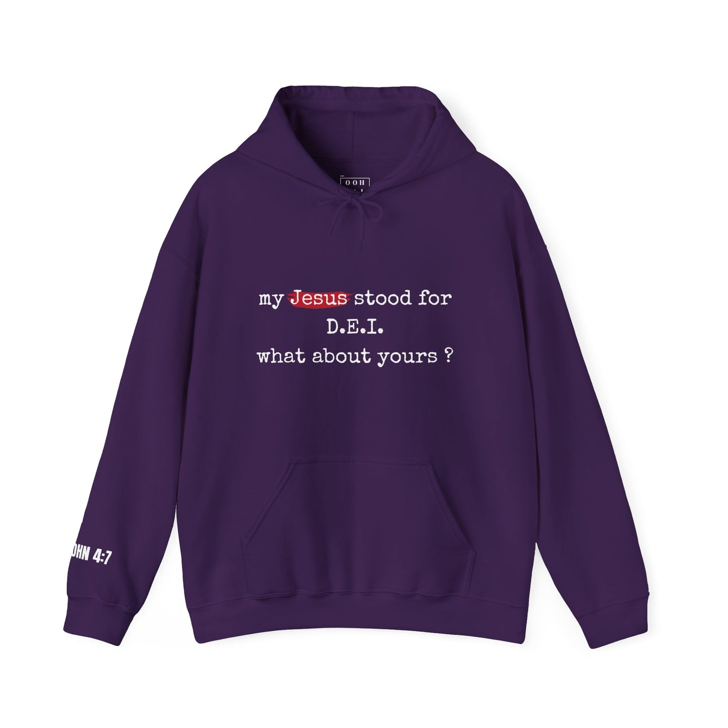 Faith-Inspired Unisex Hooded Sweatshirt - "My Jesus Stood for D.E.I. What About Yours?"