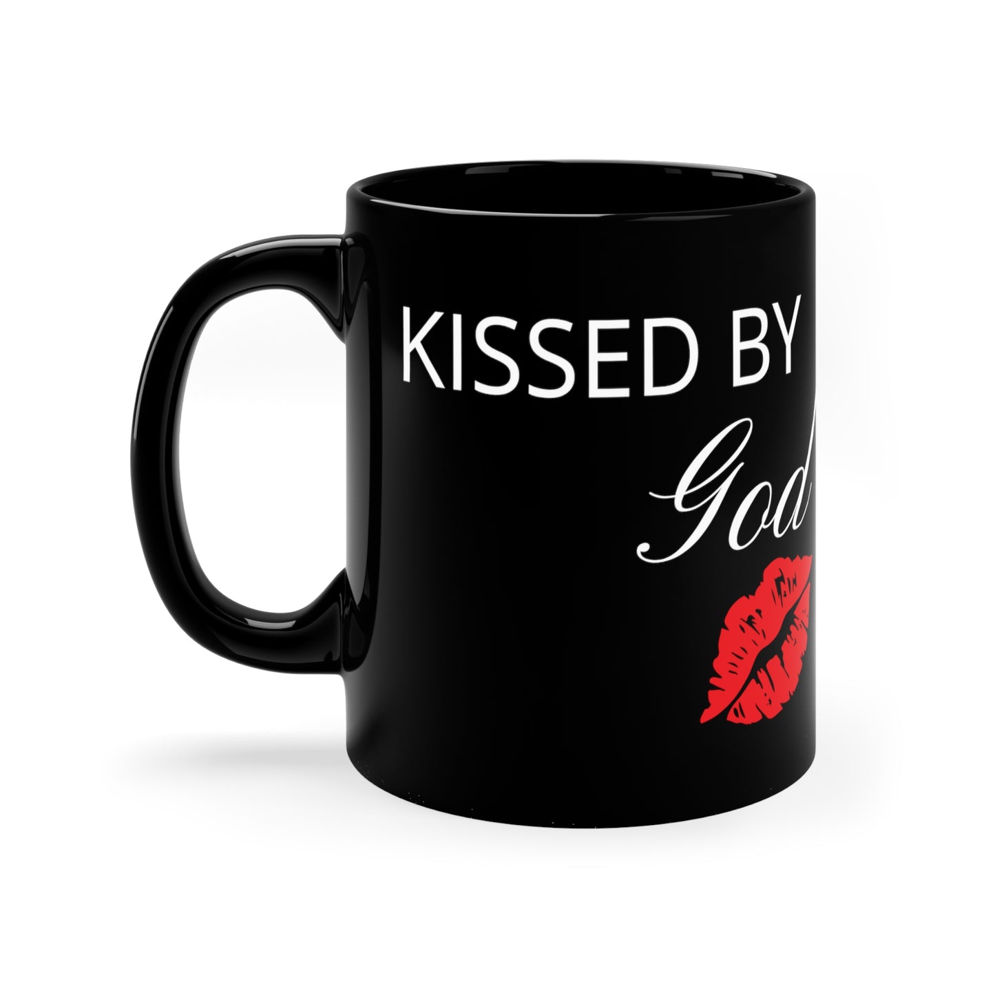 Kissed by God Black Coffee Mug, 11oz